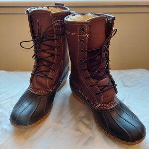 Men's Bean Boots, 10" Shearling-Lined Tumbled Leather, Size 7